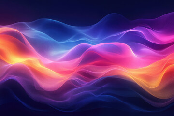 Fototapeta premium Abstract vibrant waves of pink, blue, and orange colors flowing smoothly. Digital art, 3D render.