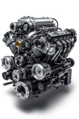 the engine of a car is shown on a white background
