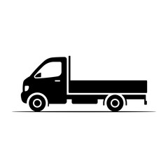 Truck icon. Black silhouette. Side view. Vector simple flat graphic illustration. Isolated object on white background. Isolate.