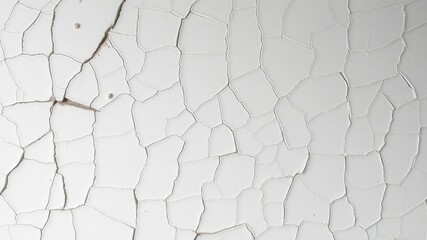 Cracked white ceramic wall texture for art or design, art texture, minimalist style, industrial chic