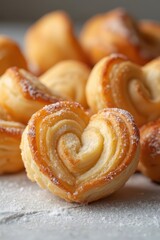 Fototapeta premium heart shaped pastry on a table