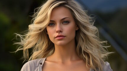 Naklejka premium portrait of a woman HD 8K wallpaper Stock Photographic Image
