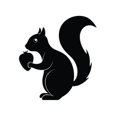 squirrel with nut vector illustration