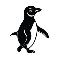 penguin on a white vector illustration