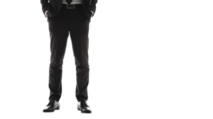 View of a businessman standing isolated on white background