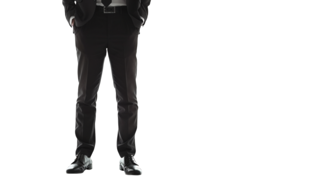 View of a businessman standing isolated on white background