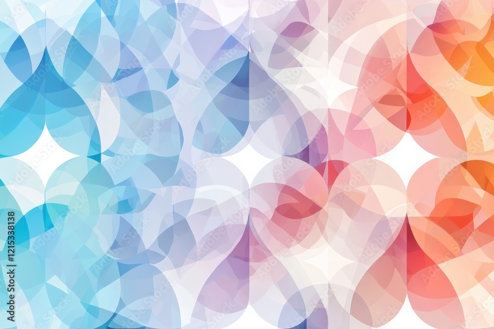 Poster geometric pattern artwork featuring overlapping circles in a gradient color scheme modern visual des