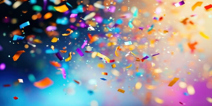 Dramatic, shot, confetti, exploding in air
