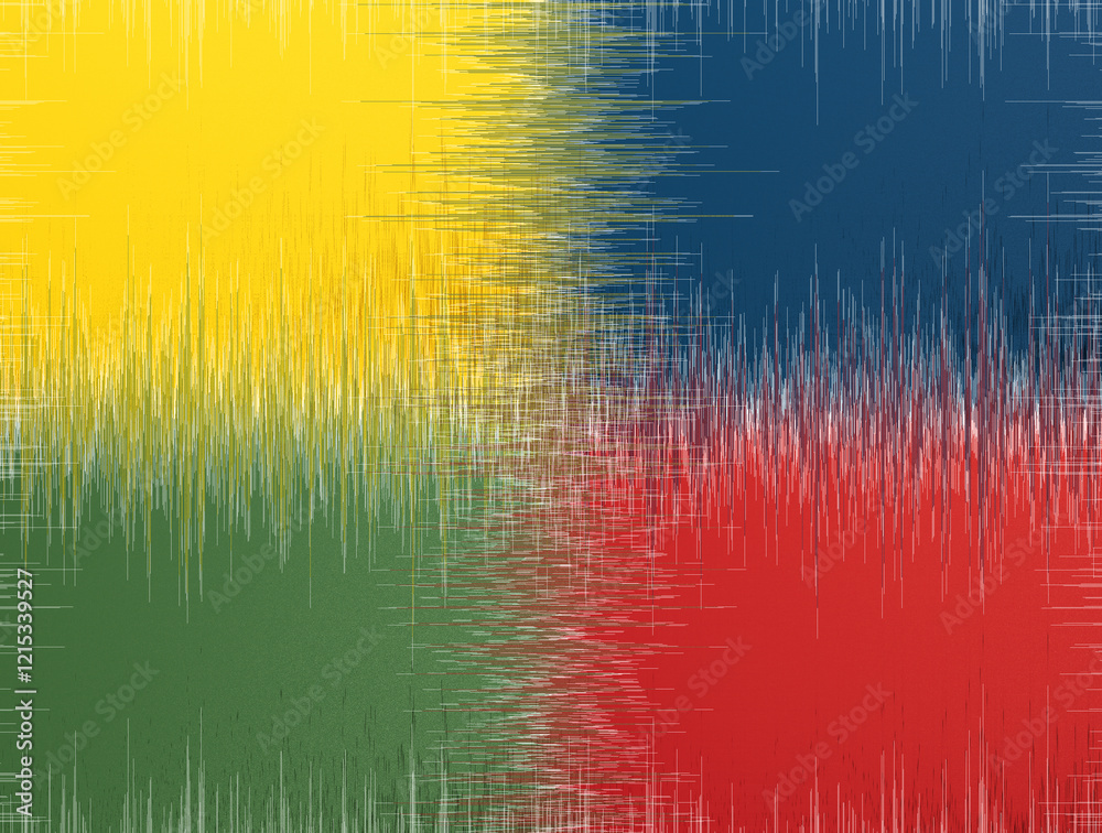 Poster abstract colorful background with vibrant intersecting geometric shapes in yellow, green, red, and b