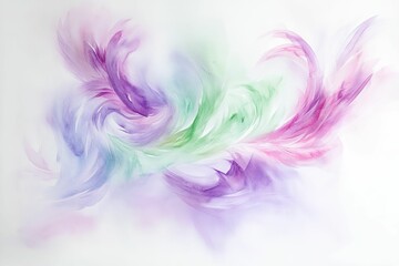 Obraz premium Watercolor swirls in purple, pink, and green.