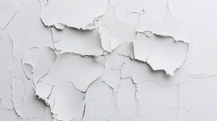 Obraz premium Cracked white paint texture, close-up, studio shot, distressed surface, design background