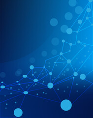 Blue color background with circuit lines dots effect technology texture design