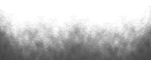 Black dark smoke isolated on white