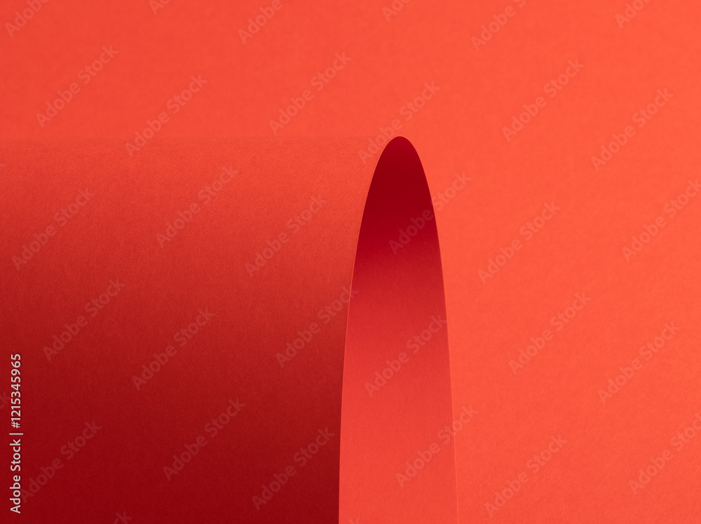 Aufkleber fiesta red and orange paper background with a matte finish and smooth, curved folds forming elegant 