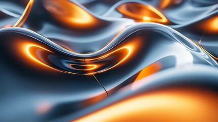 Obraz premium Liquid shapes abstract holographic 3D wavy background