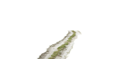 Naklejka premium Curved dirt path with grass isolated on transparent background