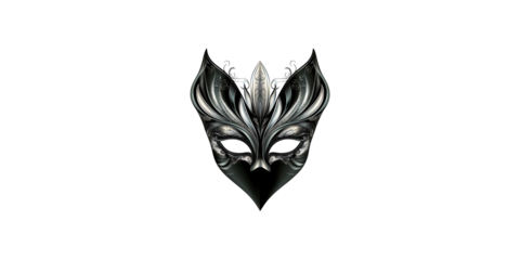 Elegant venetian masquerade mask with intricate design isolated on transparent background