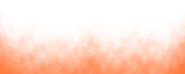 Abstract orange smoke effect isolated on transparent white background. Rising smoke texture, Fog steam or vapor overlay. Fire smoke orange color. Spooky holiday design element decoration, png