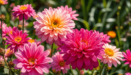 Vibrant flowers blooming in a spring garden