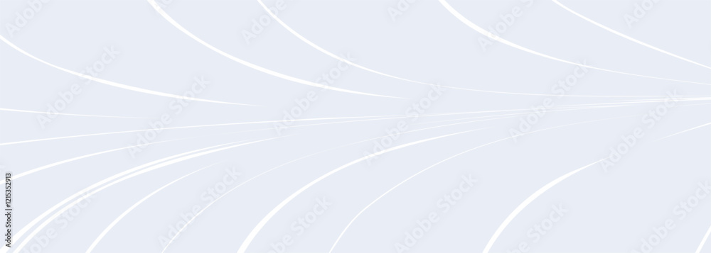 Poster white modern abstract wide banner background with soft curves. vector illustration