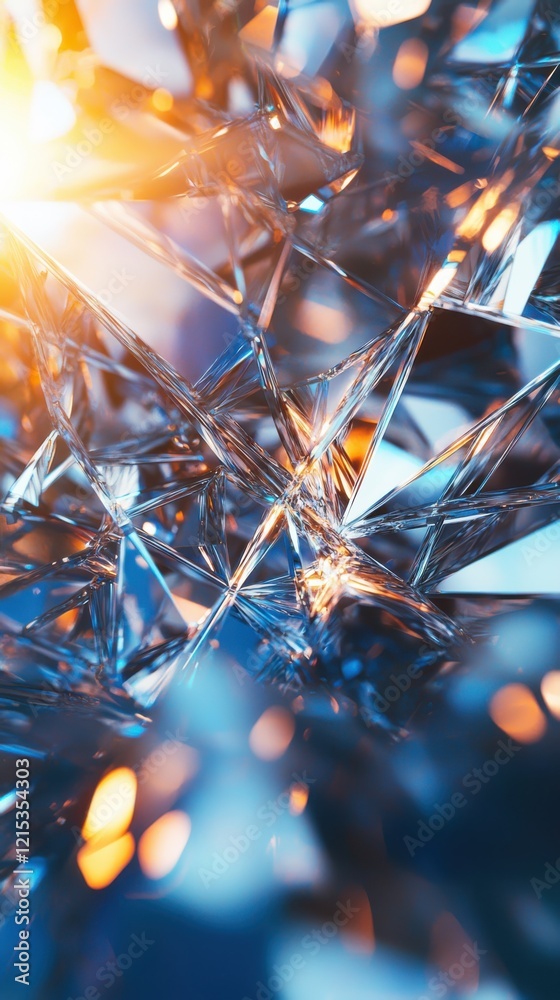 Poster dynamic abstract background with shattered glass and kaleidoscopic patterns vibrant gradients artist