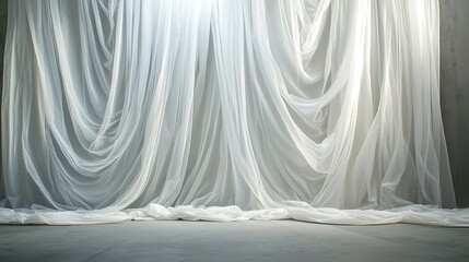 White tulle drapery for background