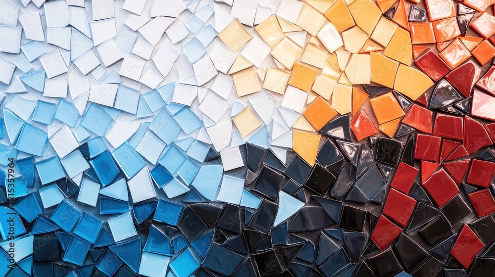 Poster dynamic abstract mosaic art display vibrant colors gigapixel image artistic environment up-close vie