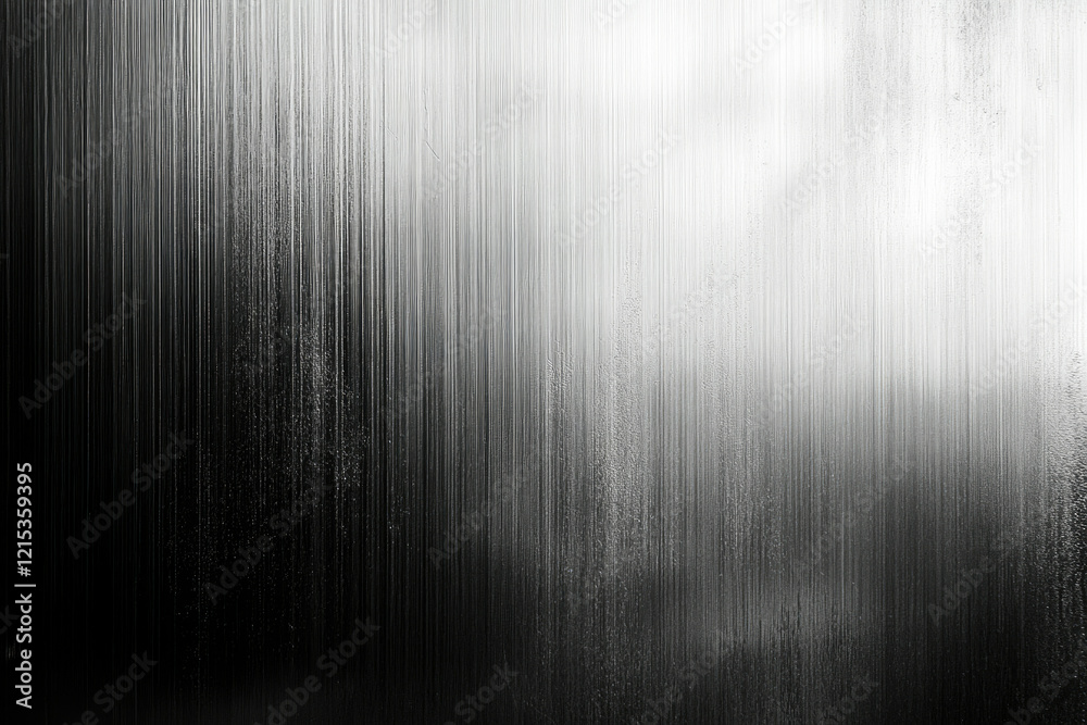 Poster Abstract grayscale image with vertical lines, showing a brushed metal or similar texture.
