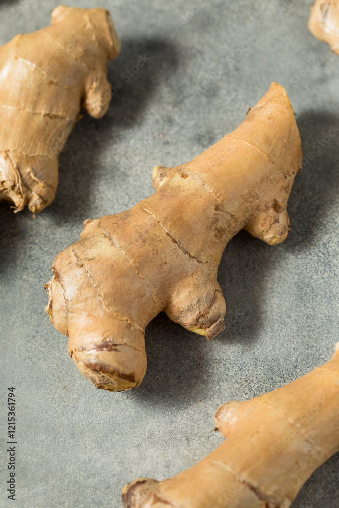 Wall mural Raw Organic Ginger Root Spice