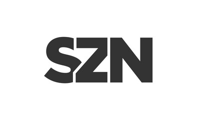 SZN logo design template with strong and modern bold text. Initial based vector logotype featuring simple and minimal typography. Trendy company identity.