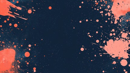 Navy and coral paint splashes on a lively festival texture