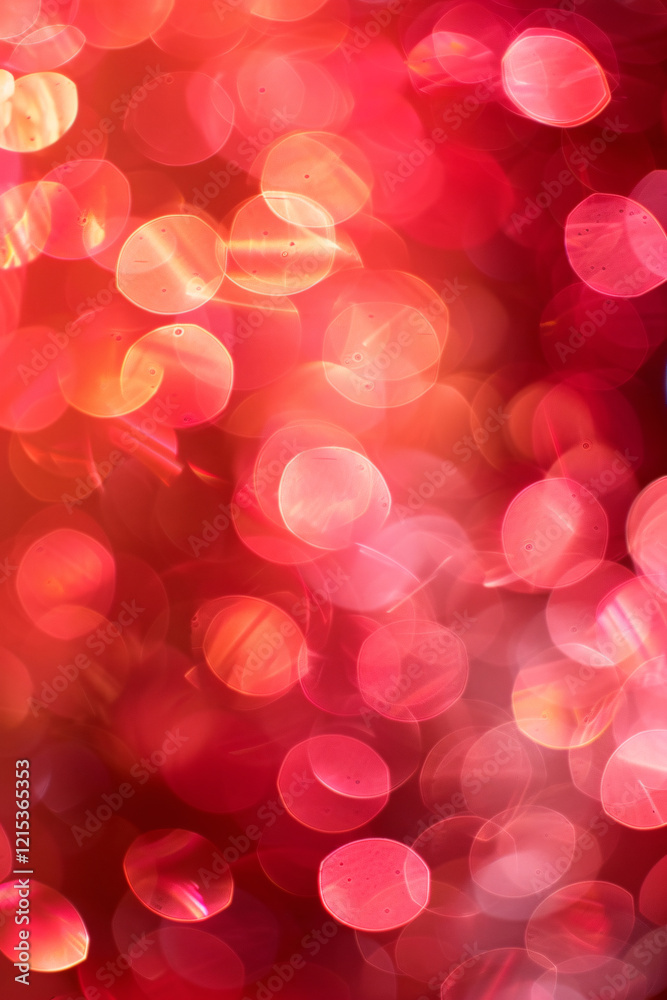Poster festive mood created by blurred red bokeh background