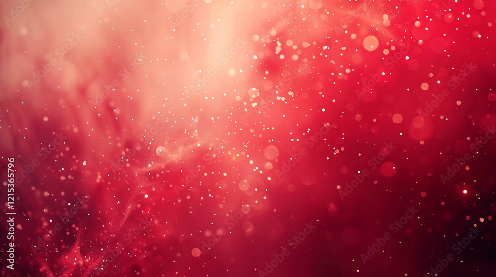 Aufkleber Dreamy atmosphere created by abstract red background with floating particles and bokeh effect