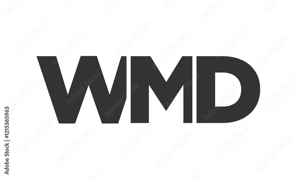 Fototapete wmd logo design template with strong and modern bold text. initial based vector logotype featuring s