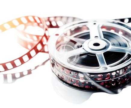 A retro 8mm film camera with a hand crank. PNG transparent.