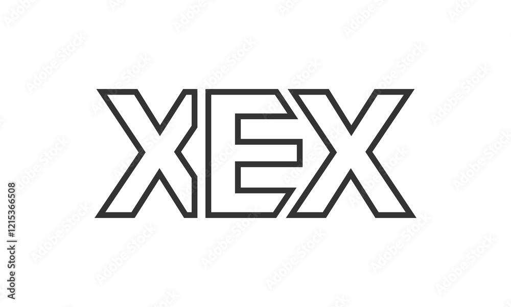 Fototapete XEX logo design template with strong and modern bold text. Initial based vector logotype featuring simple and minimal typography. Trendy company identity.