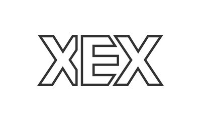 XEX logo design template with strong and modern bold text. Initial based vector logotype featuring simple and minimal typography. Trendy company identity.