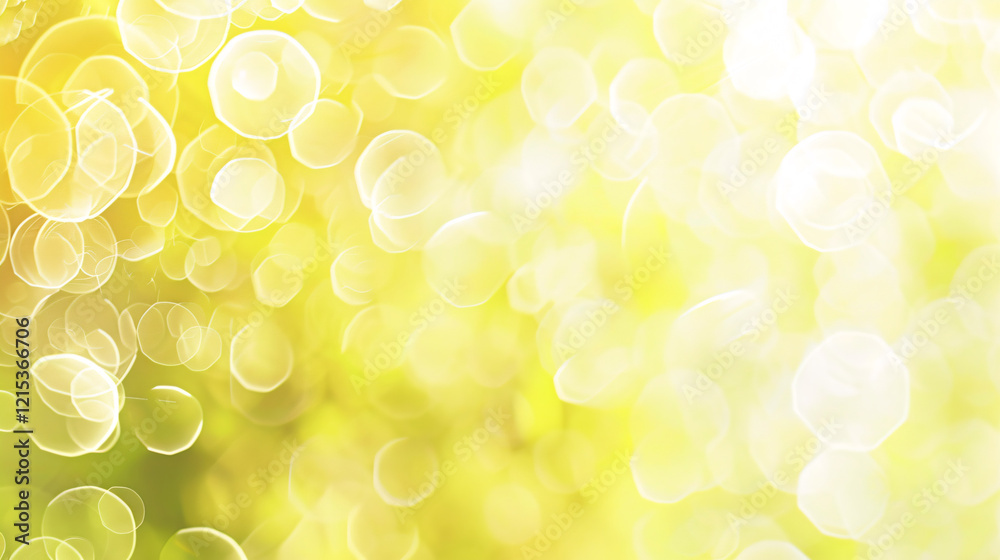Aufkleber festive mood created by bokeh lights on abstract yellow background