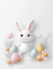 Obraz premium easter card with bunny and eggs