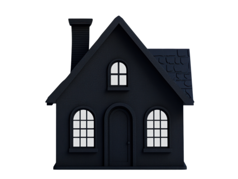 Isolated Black House Illustration