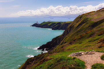 Fototapeta premium Views while walking along the cliff of Howth Head Dublin North.Howth, Dublin, Ireland