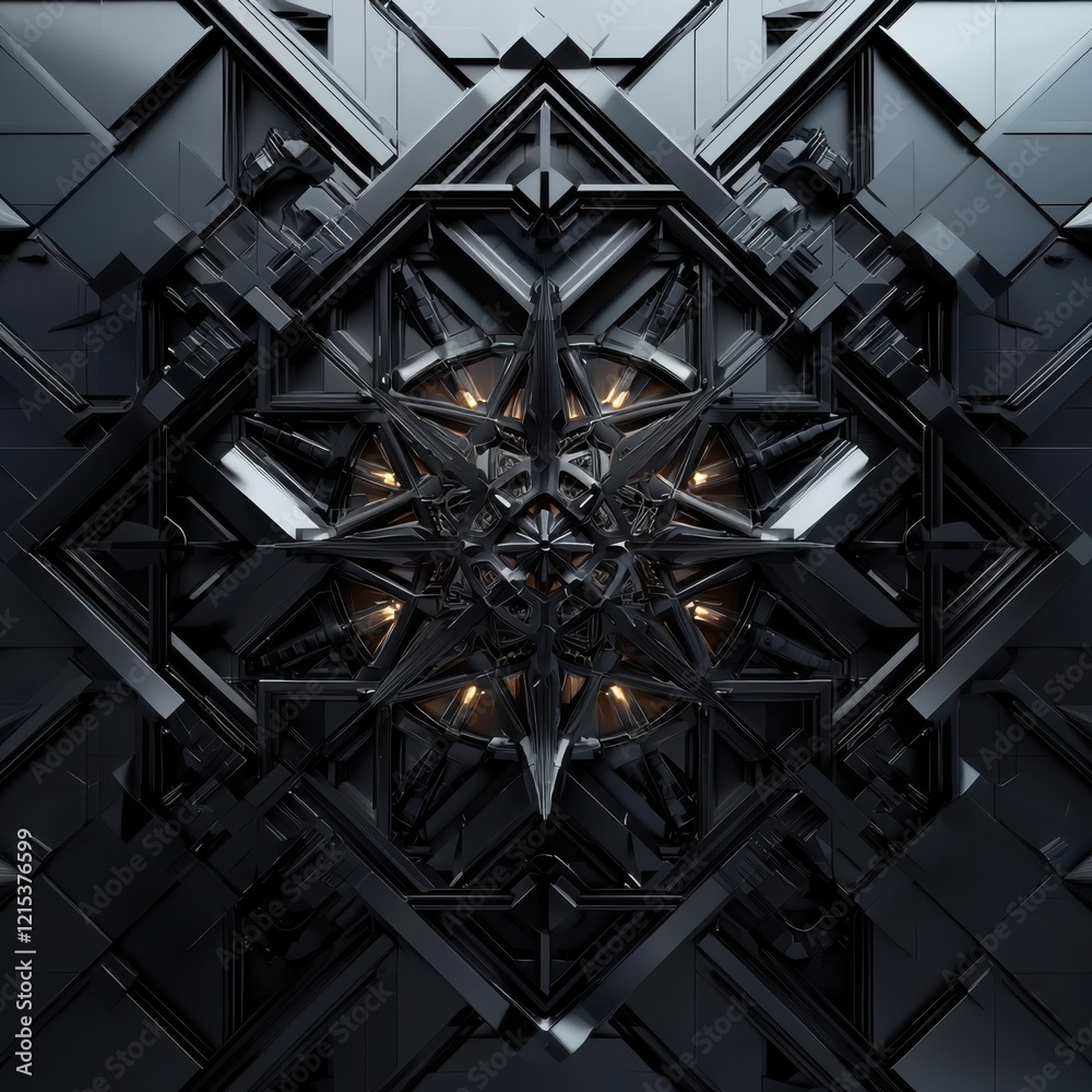 Poster intricate fractal structures in geometric patterns digital art showcase abstract environment high-re