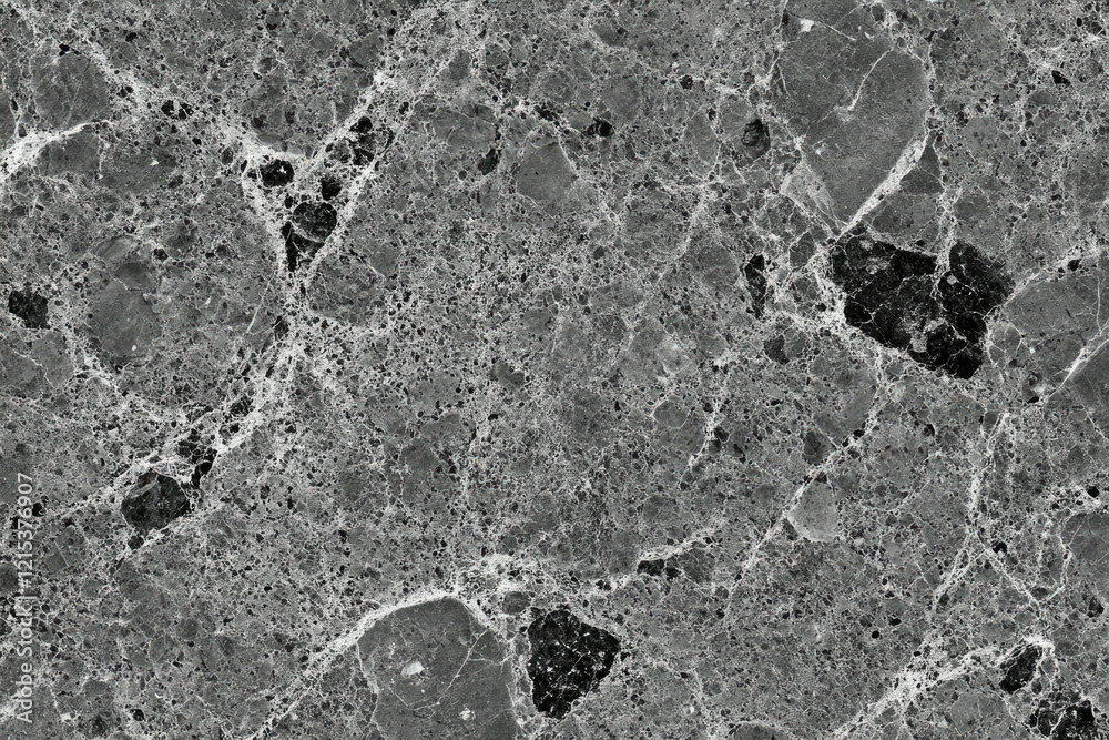 Poster gray marble texture with intricate, veined patterns and speckled inclusions.