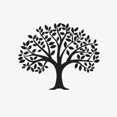 Flat Design Tree Silhouette Vector 