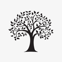 Obraz premium Flat Design Tree Silhouette Vector 