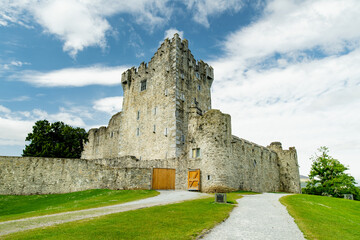 Ross Castle, 15th-century tower house and keep on the edge of Lough Leane, in Killarney National Park, Ireland.