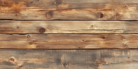 Fototapeta premium A horizontal arrangement of rustic wooden planks each showing a unique wood grain and knots