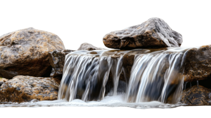 Waterfall isolated on white background