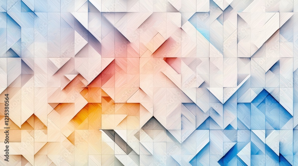 Poster dynamic geometric pattern featuring intricate tessellations and subtle gradients abstract art visual