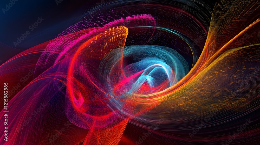 Poster a vibrant and mesmerizing abstract image featuring swirling colors and dynamic patterns, perfect for